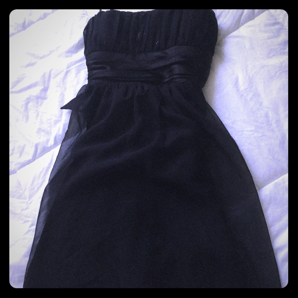 Morgan & Co strapless Black Prom Dress.